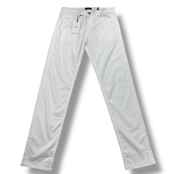 NWT Theory Zaine Pants Men's Size 30x33 White Hanson Twill Straight Leg $225 - Picture 1 of 15